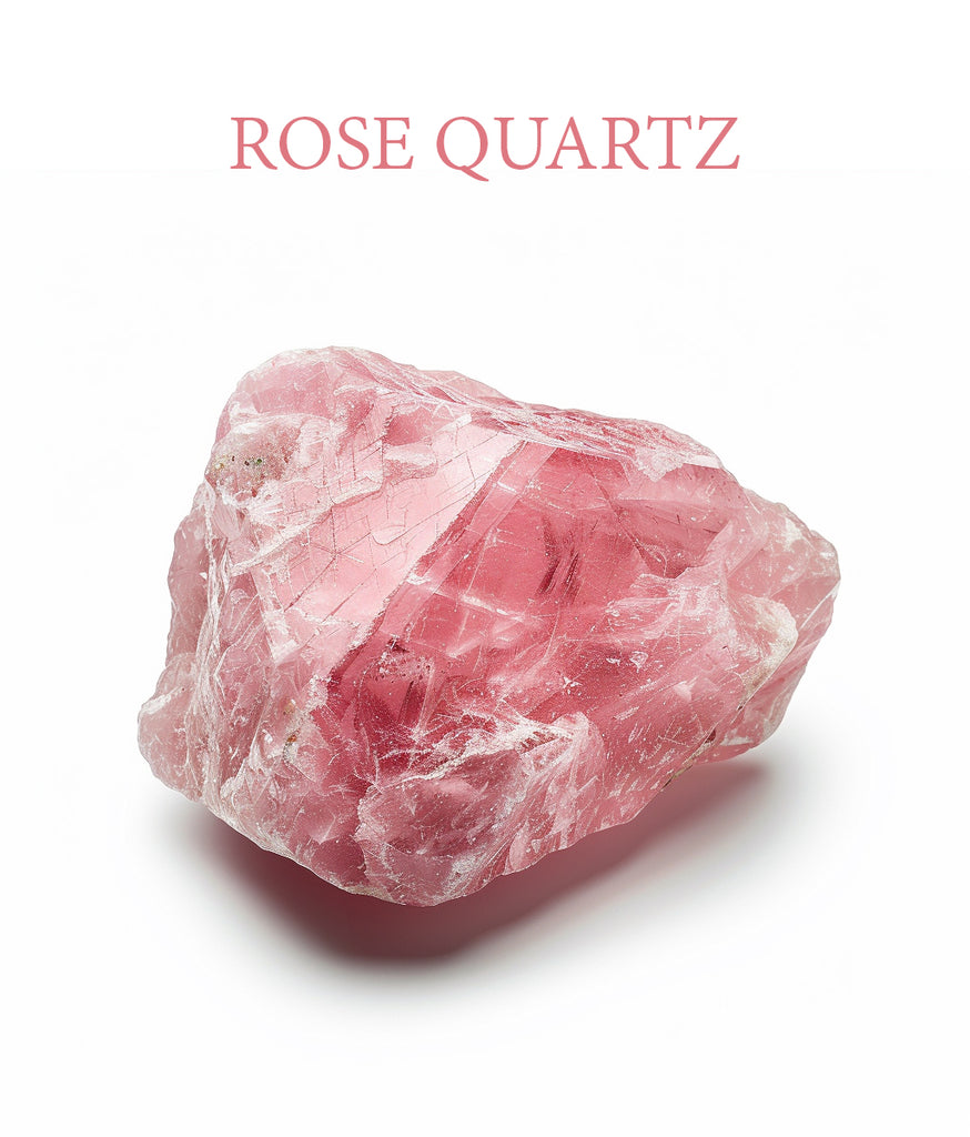 Organic Rose Quartz Raw Stone Glass Vase Decor Image 1