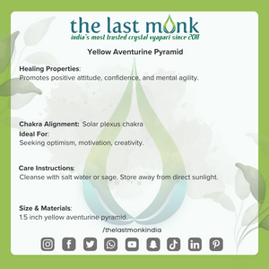 Yellow Aventurine Pyramid : Embrace Joy, Prosperity, and Self-ConfidenThe Last Monk
