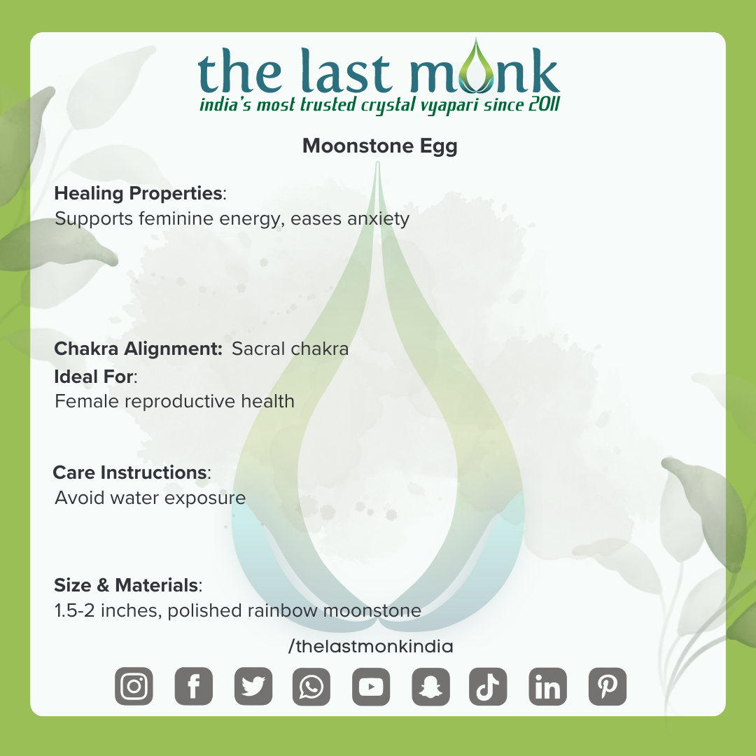 Moonstone Egg shape : Embrace the Mystical Energy of the MoonThe Last Monk