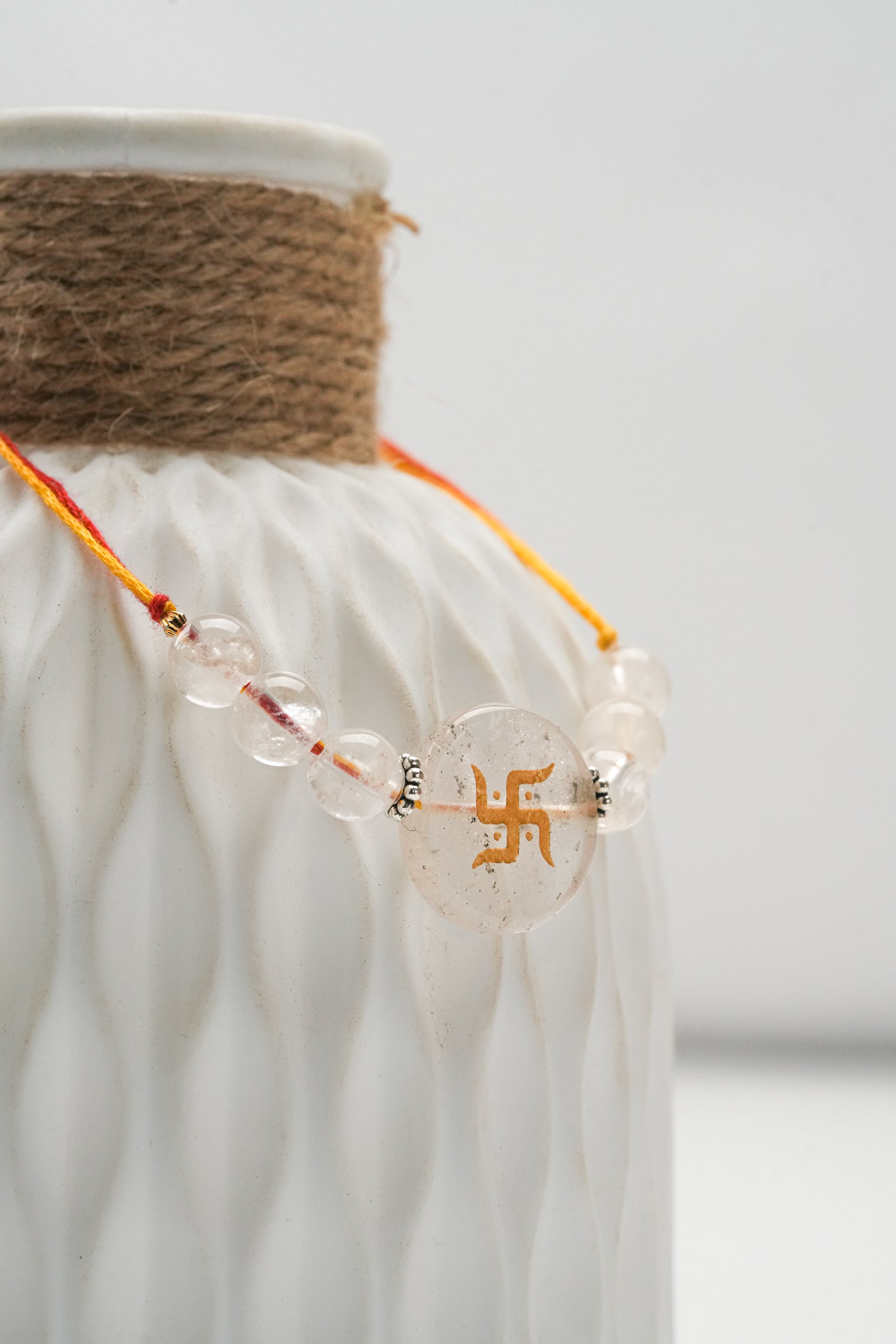 Natural Clear Quartz Rakhi