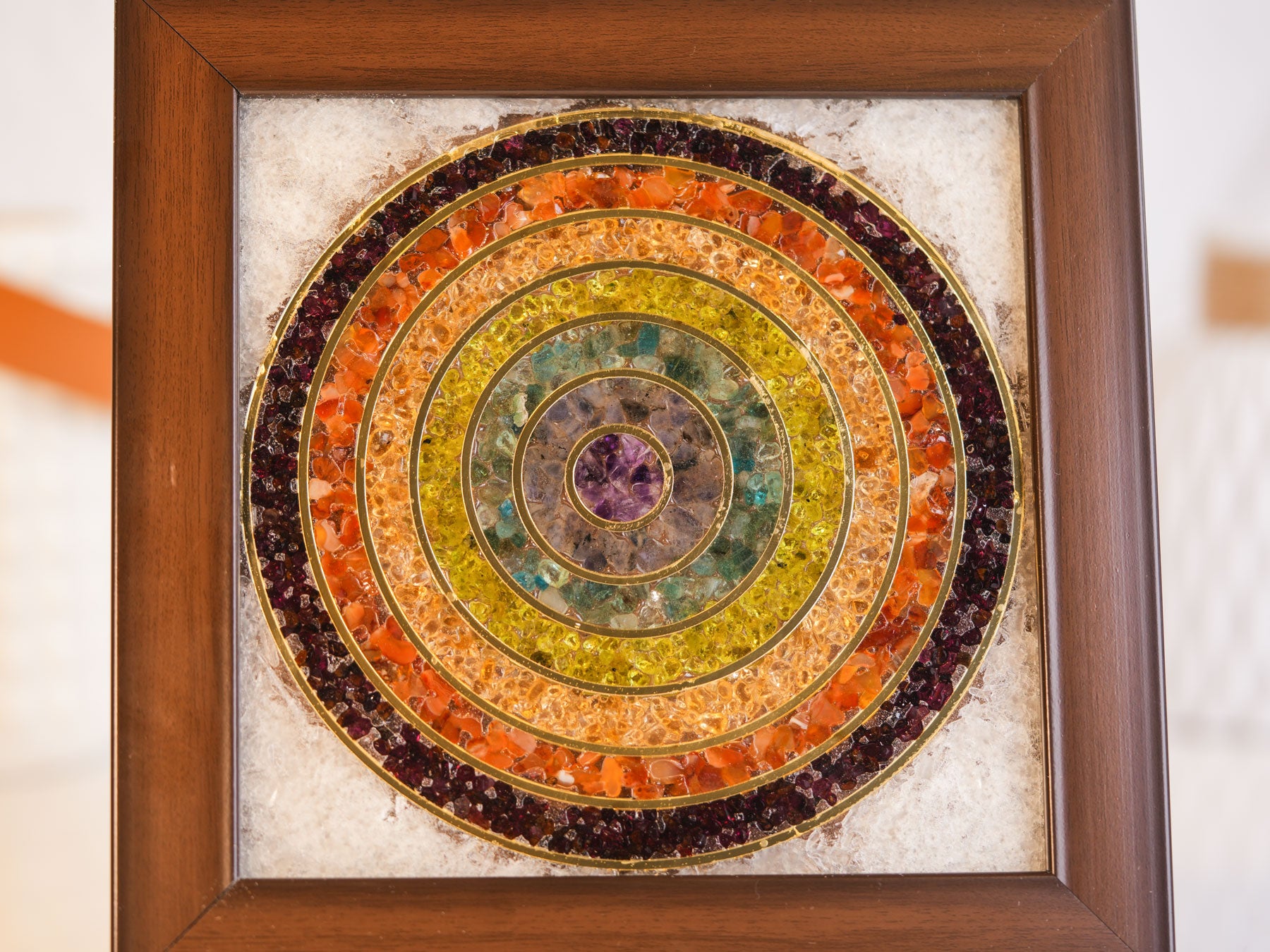 Seven Chakra with Selenite Frame