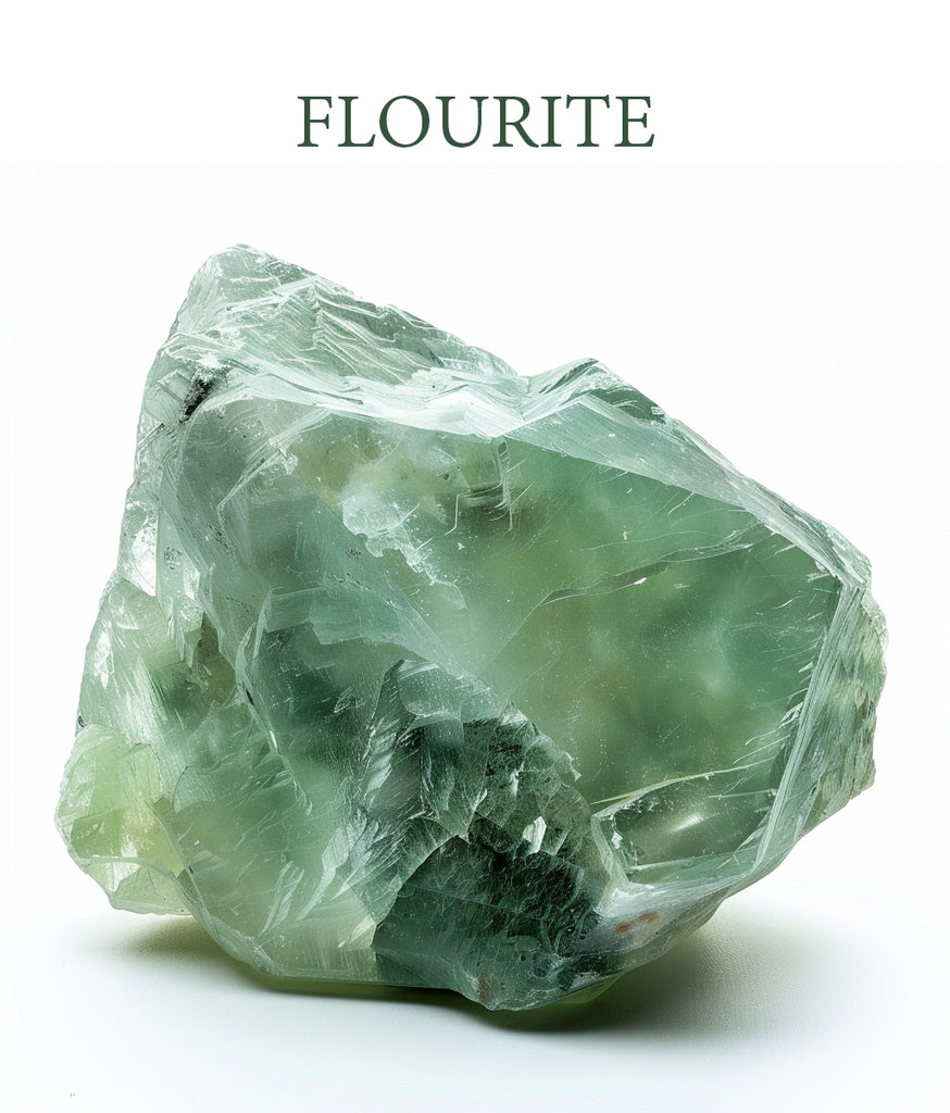 Fluorite Raw Crystal Stone Glass Vase Decor Image 1