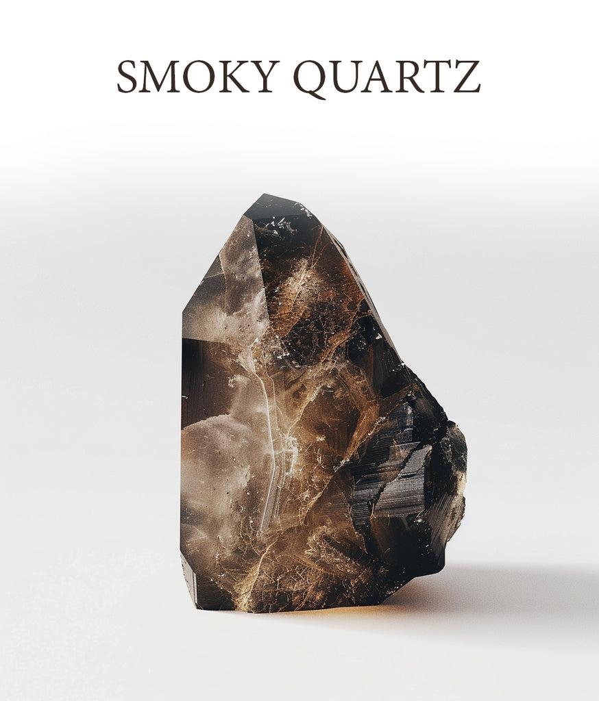 Smoky Quartz Raw Natural Crystal Glass Vase Decor Image 1