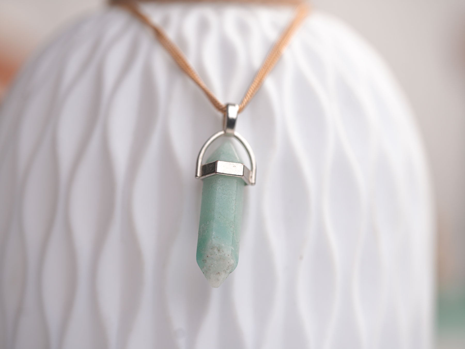 Amazonite Wand Pendant: Harness the Tranquil Energy of the Amazon