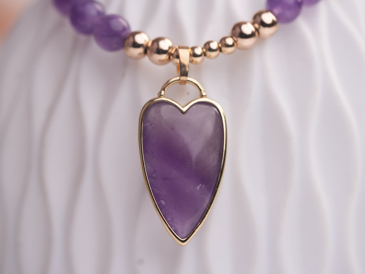 Amethyst Necklace with Love Shape Pendant: Embrace Divine Love and Harmony