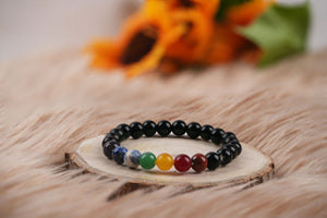 Seven Chakra Black Tourmaline Bracelet : Enhance Chakra AlignmentThe Last Monk