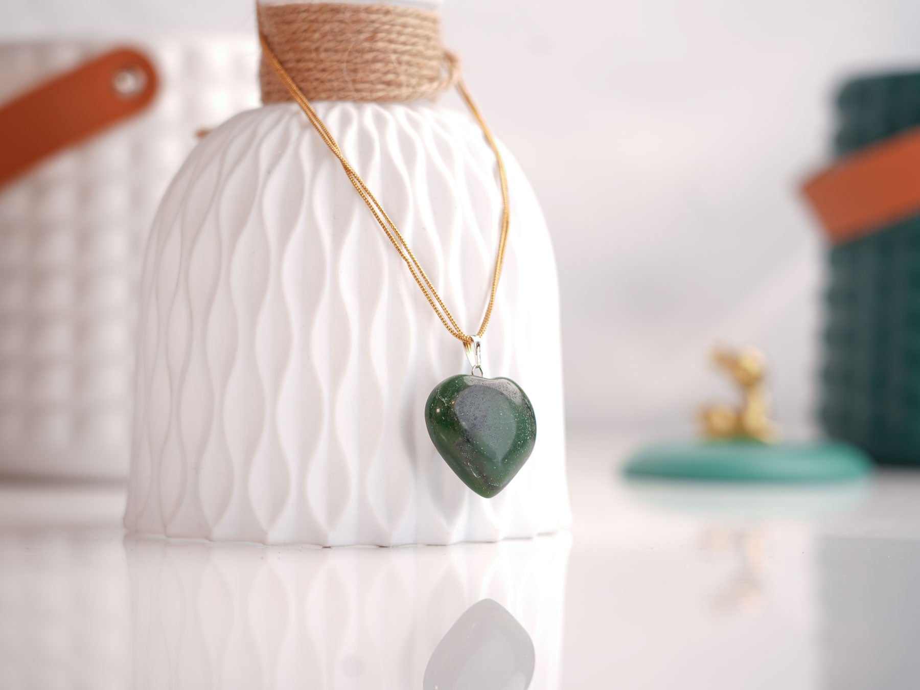 Green jade Heart Pendant