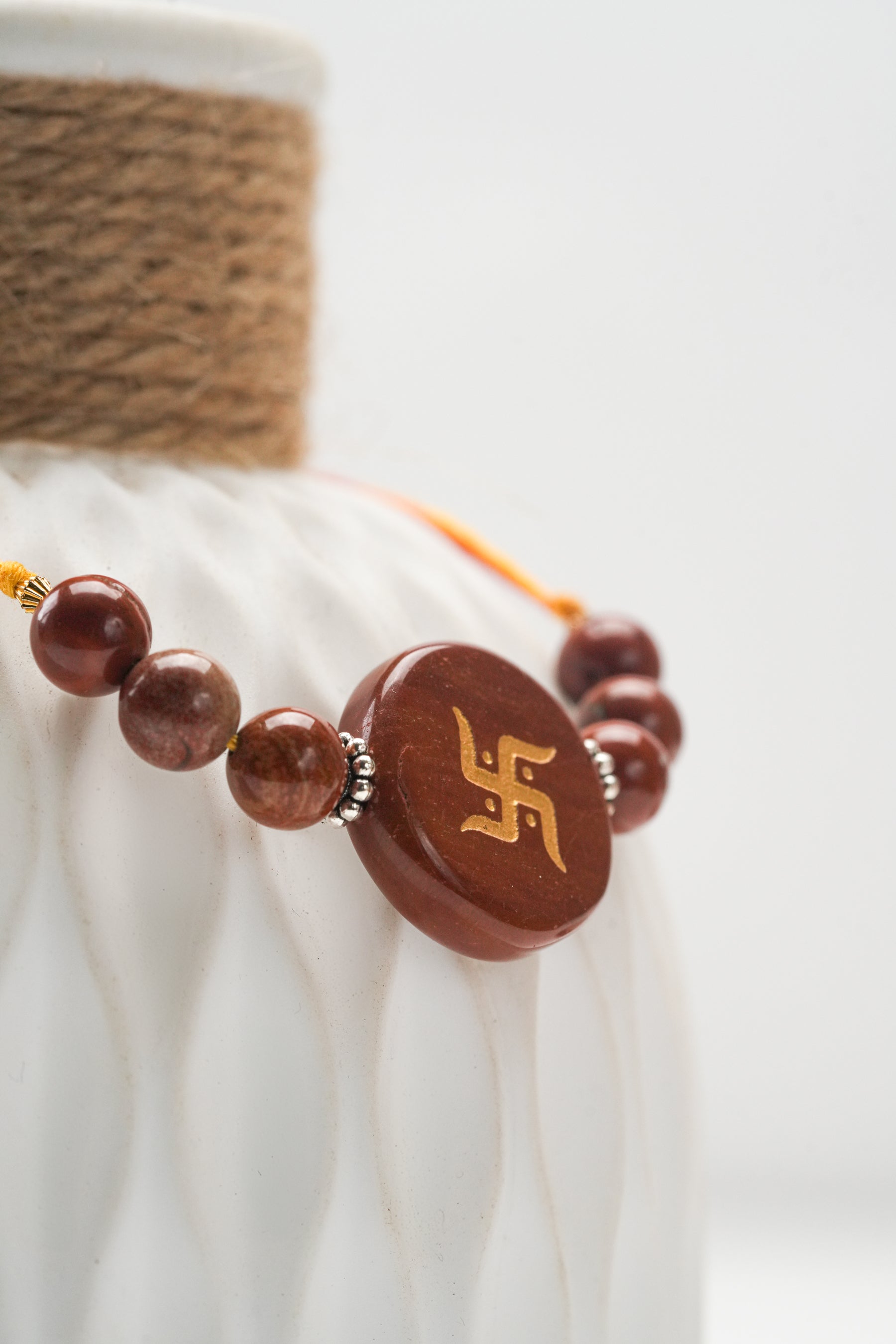 Natural Red Jasper Rakhi