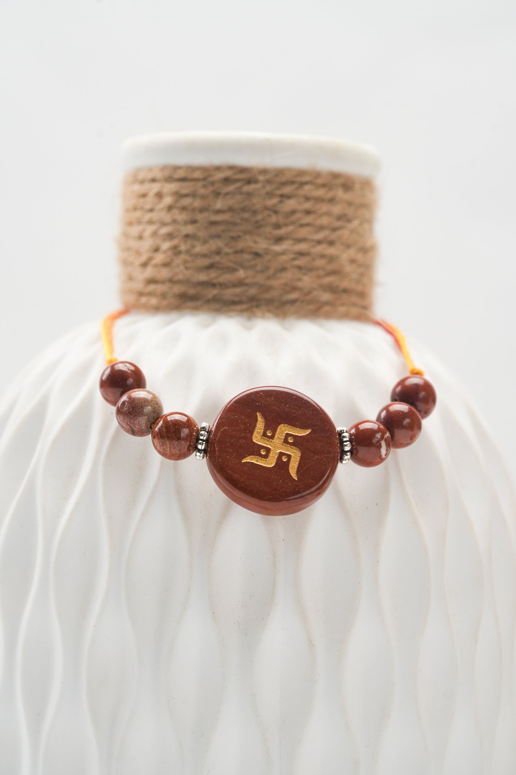 Natural Red Jasper Rakhi