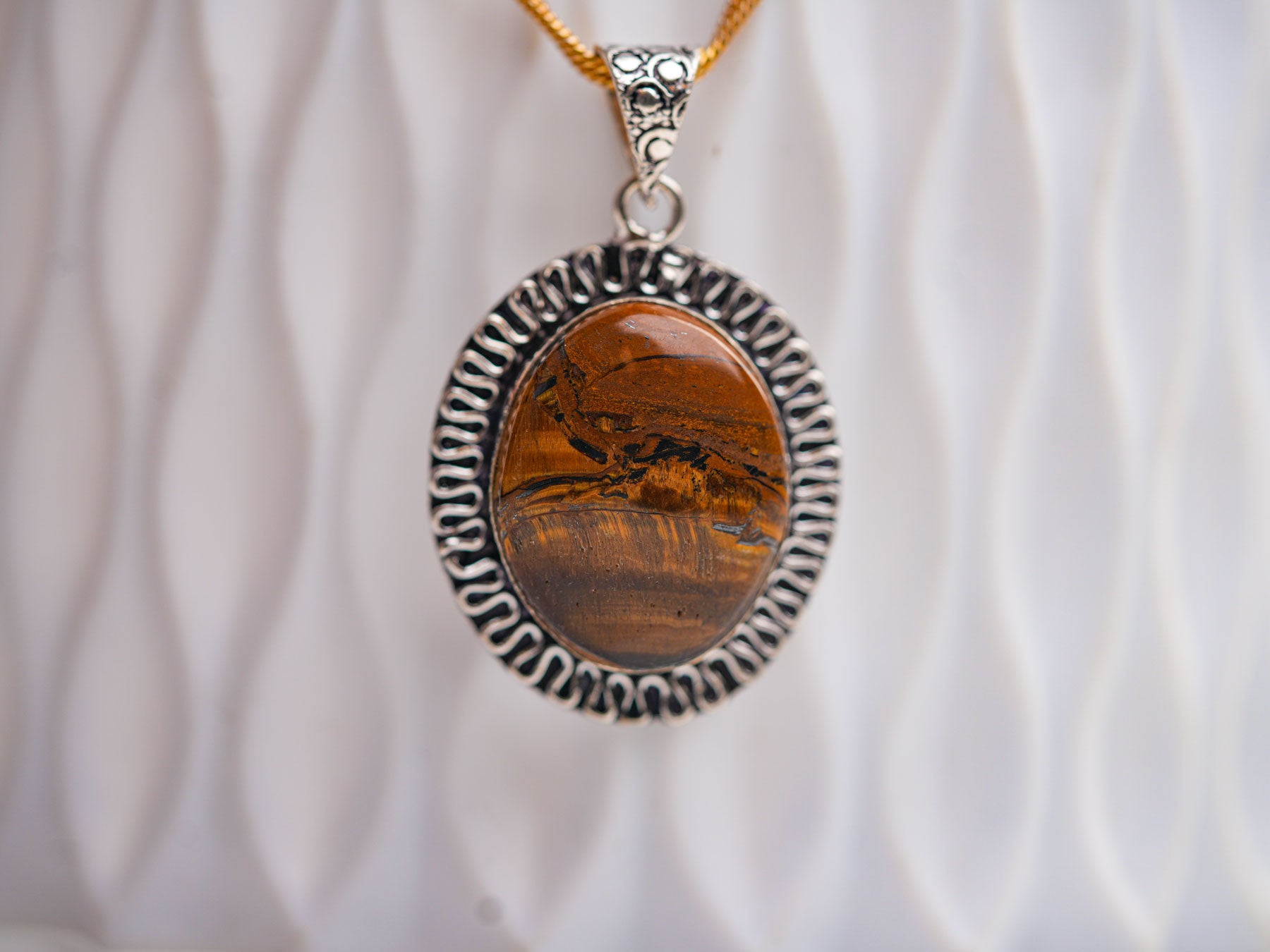 Tiger's Eye Oval Pendant: Embrace Courage and Radiate Confidence