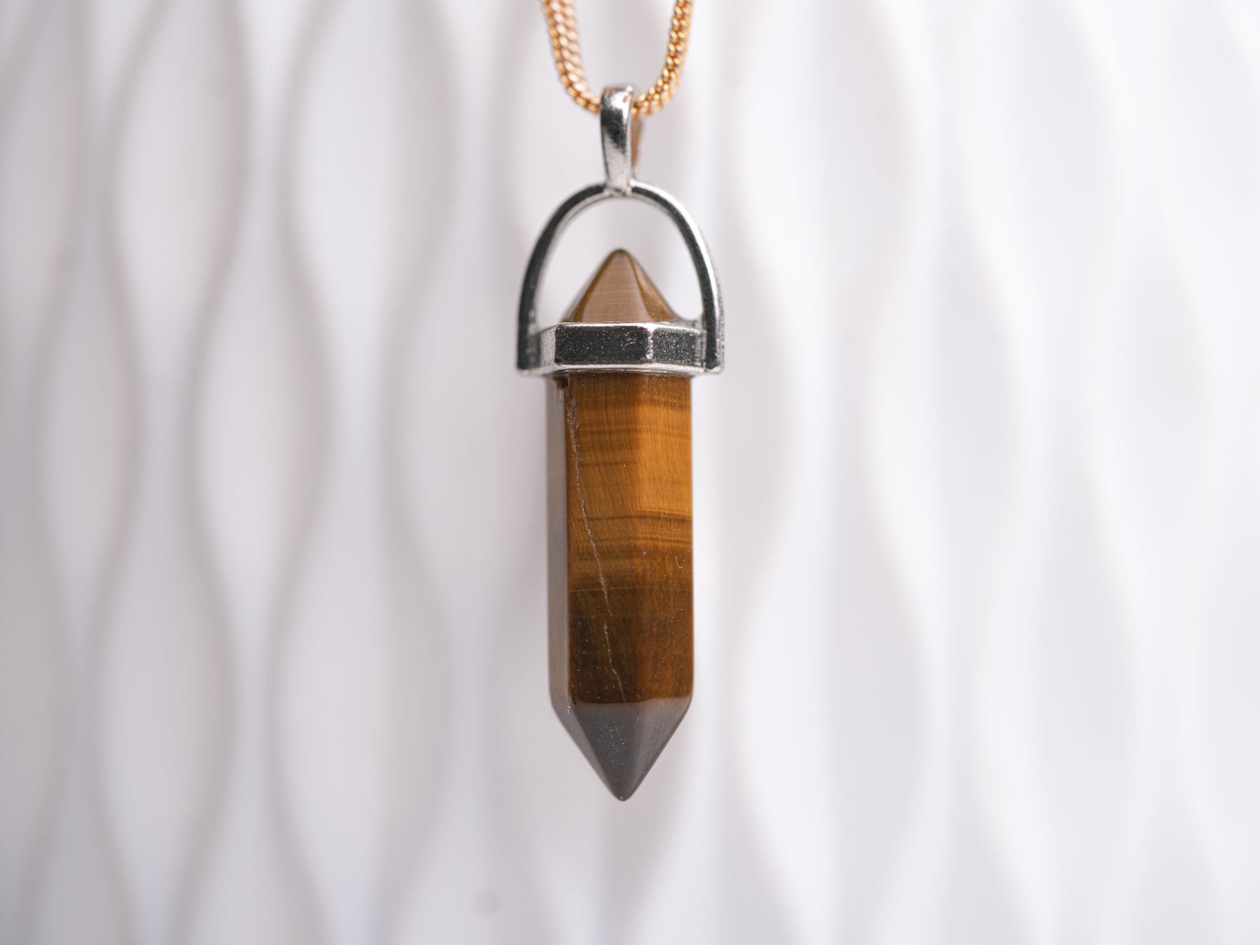 Tiger's Eye Wand Pendant: Harness Courage and Unleash Inner Strength